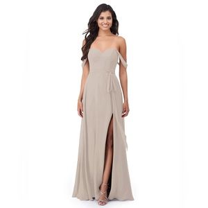 Azazie Aaron chiffon bridesmaid dress in frost